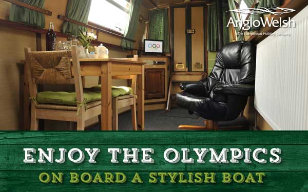 Enjoy the Olympics on board a stylish canal boat