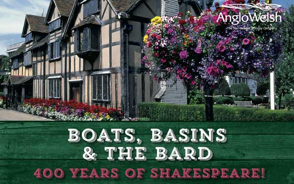 Boats, Basins and the Bard. Celebrate 400 years of Shakespeare on an Anglo Welsh canal boat