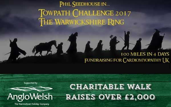 Anglo Welsh support for charitable walk on the Warwickshire Canal Ring helps raise over £2,000