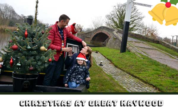 Christmas canal boat holidays at Great Haywood