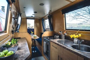 Scorpius luxury narrowboat galley