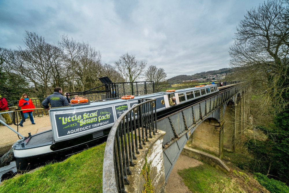 Boat trips across the Pontcysyllte Aqeduct in North Wales