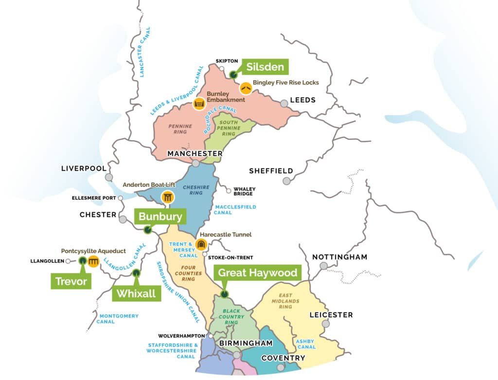 Canal boat holiday routes from Bunbury