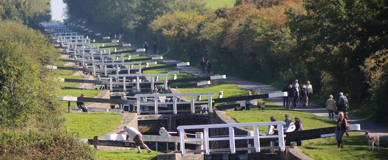 Caen Hill Locks on the Kennet & Avon Canal at Devizes
